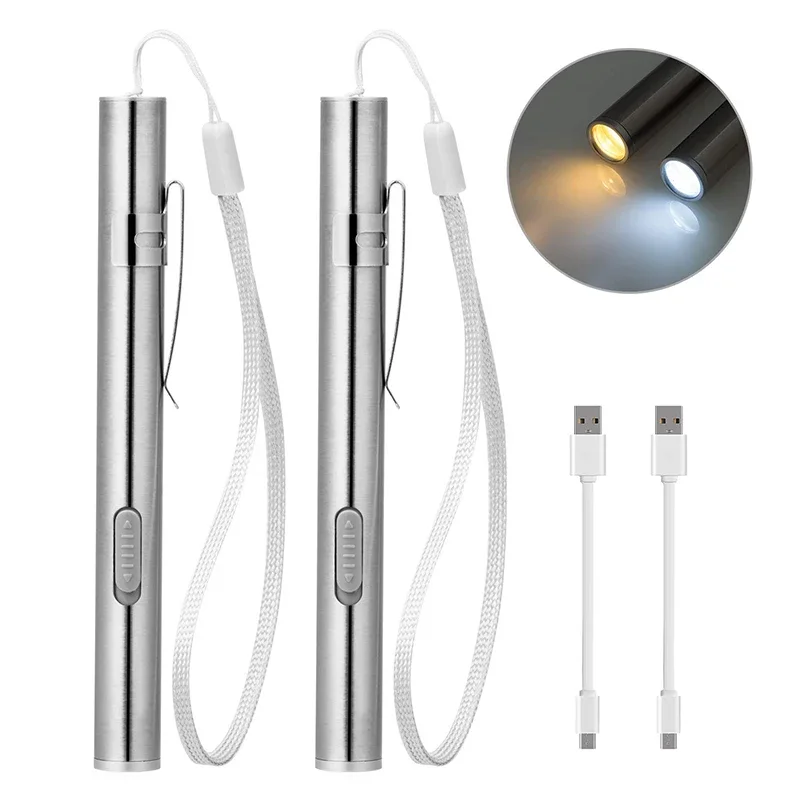 Street Fashion Blog - ミニポータブル医療ハンディ LED ペンライト懐中電灯 USB 充電式歯科医ナーストーチステンレス鋼クリップ付き