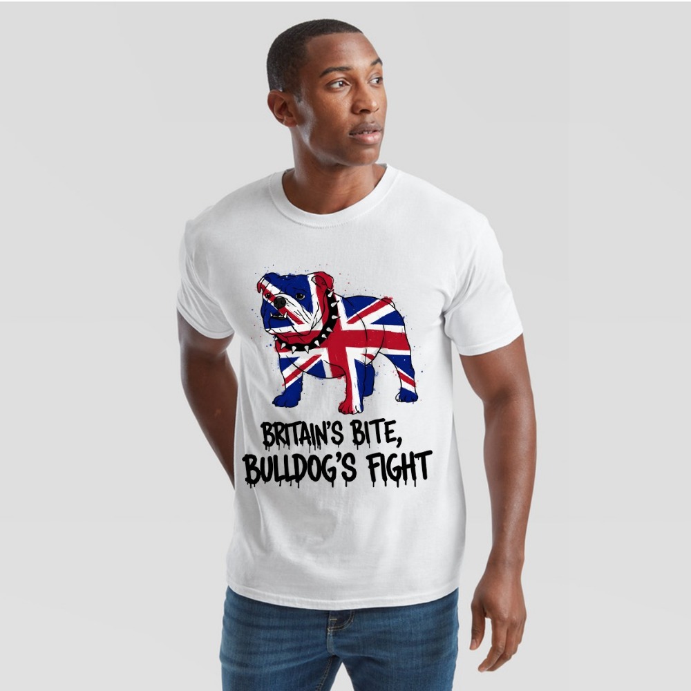Street Fashion Uk - ユニオンジャック ブルドッグ Tシャツ イギリス イギリス国旗 Tシャツ