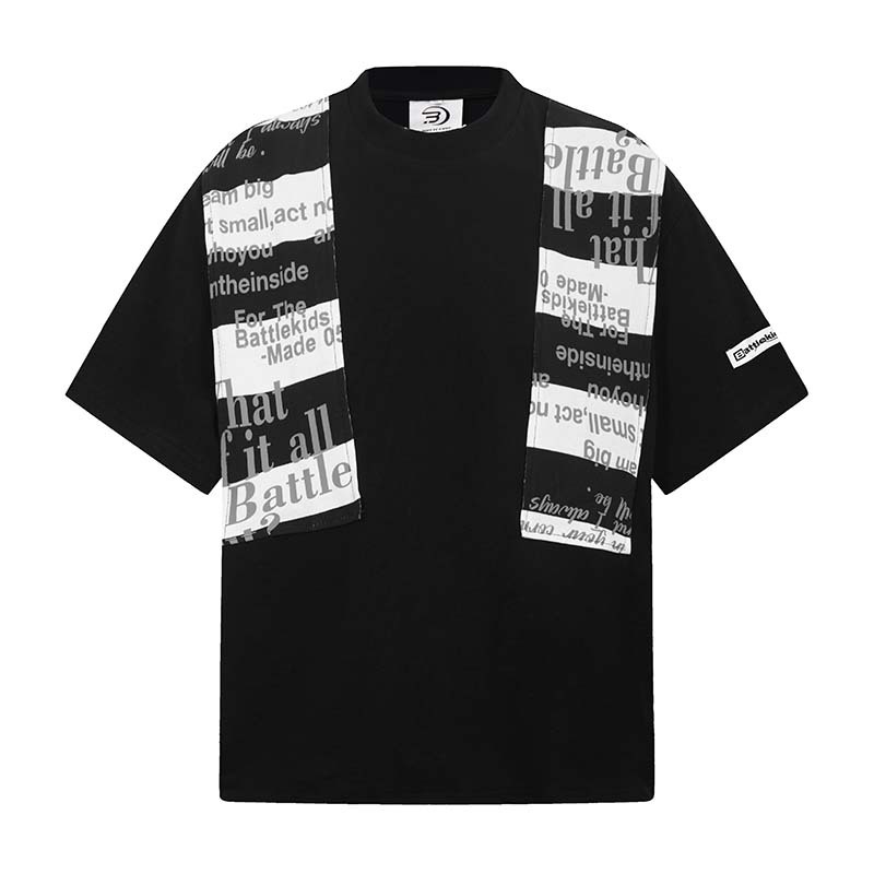 Street Fashion Vibes - メンズ ハイストリート プリントTシャツ ルーズフィット バイブスタイル ヒップホップTシャツ