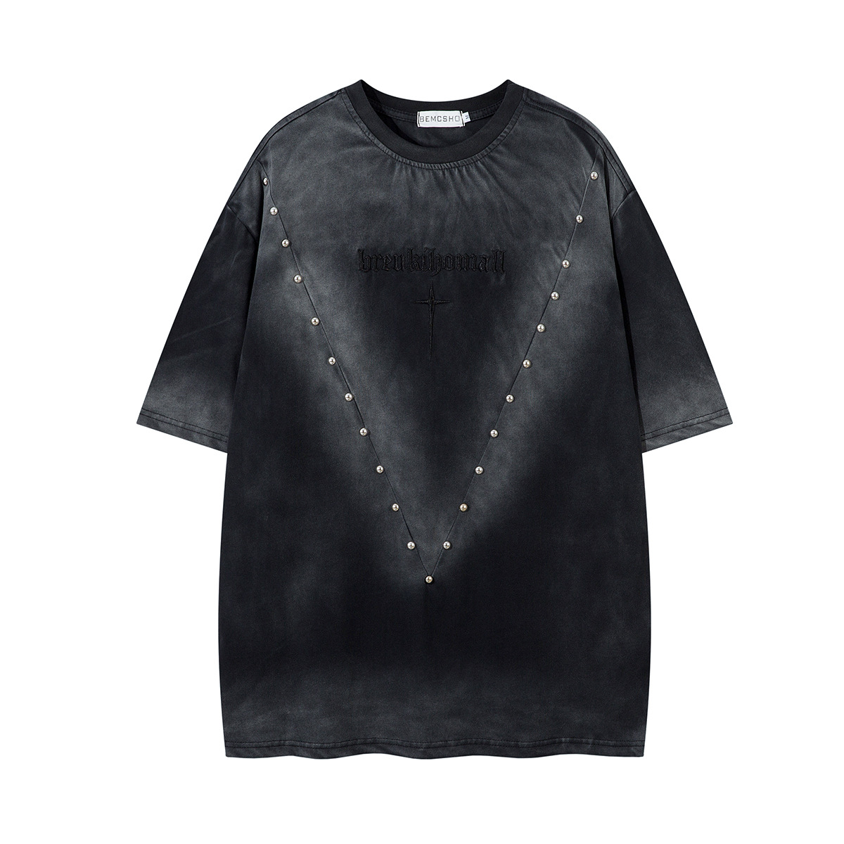 Street Fashion Vibes - メンズバイブスタイルヒップホップ Tシャツファッションハイストリートルーズフィット Y2K Tシャツリベット夏半袖トップス洗浄