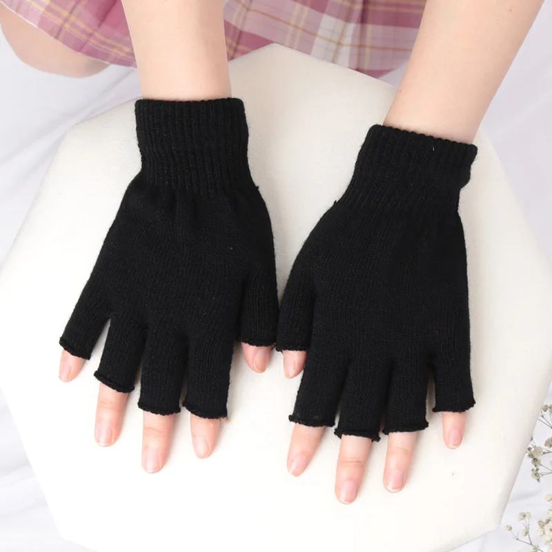 ユニセックス ブラック ハーフフィンガー フィンガーレス グ - Street Fashion Gloves のレビューと価格
