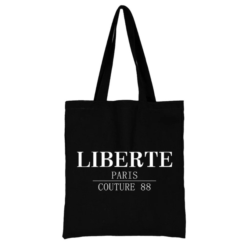 かわいい漫画オレンジ猫プリントブラック大容量ショルダーバッグ - Tote Bag Canvas Print のレビューと価格