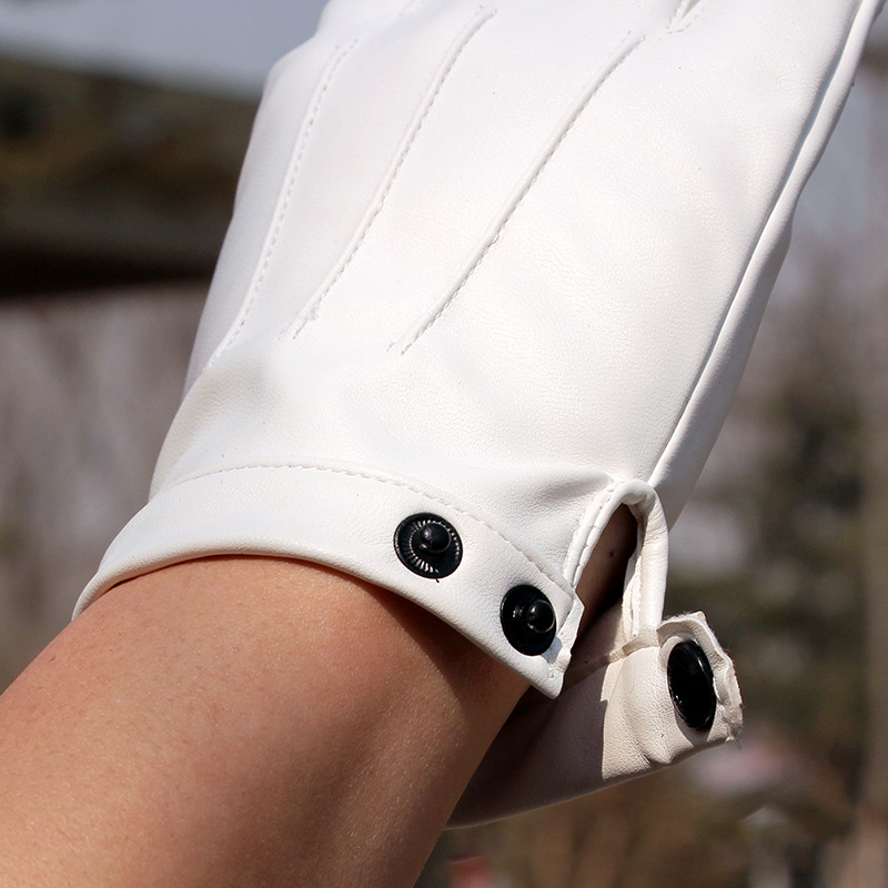 Pu レザー指なし手袋男性女性フィットネススポーツボタンスト - Street Fashion Gloves のレビューと価格