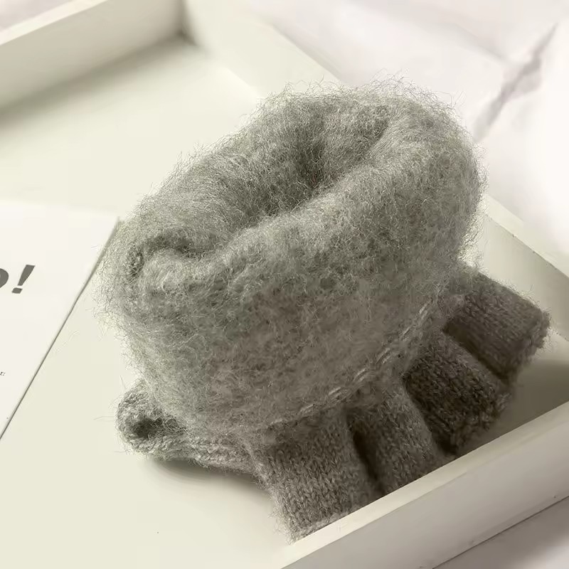 ニット指なし手袋冬厚く暖かいタッチスクリーン手袋男性用女性用 - Street Fashion Gloves のレビューと価格
