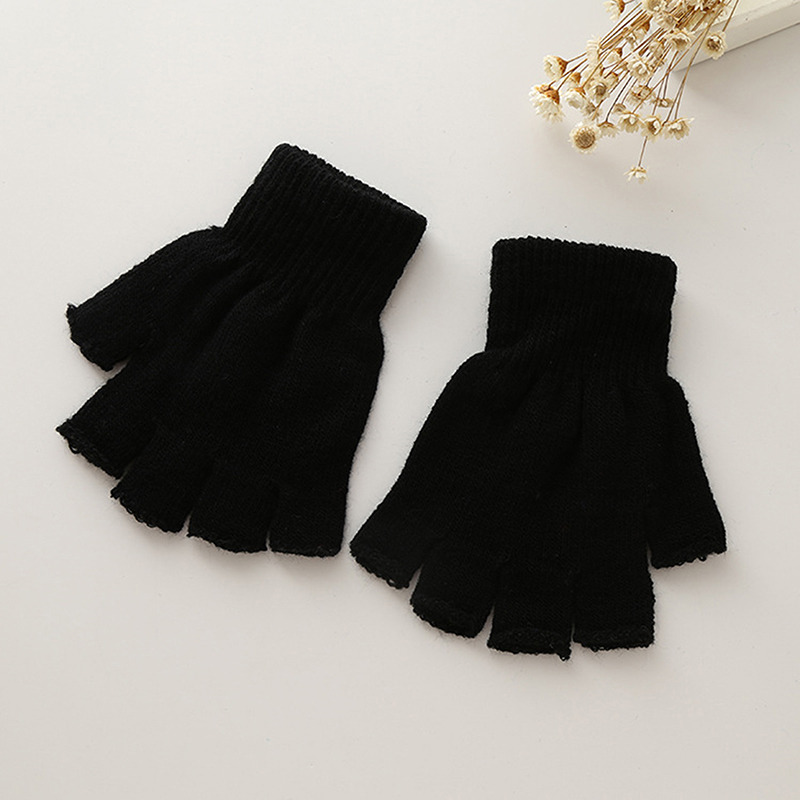 1 ペアユニセックス黒ハーフフィンガーレス手袋女性と男性のた - Street Fashion Gloves のレビューと価格