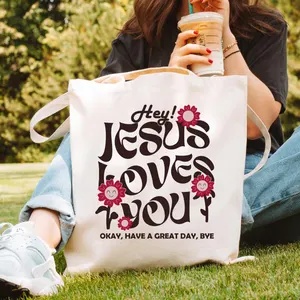 イエスはあなたを愛しています インスピレーションを与えるキャ - Tote Bag Canvas Print のレビューと価格