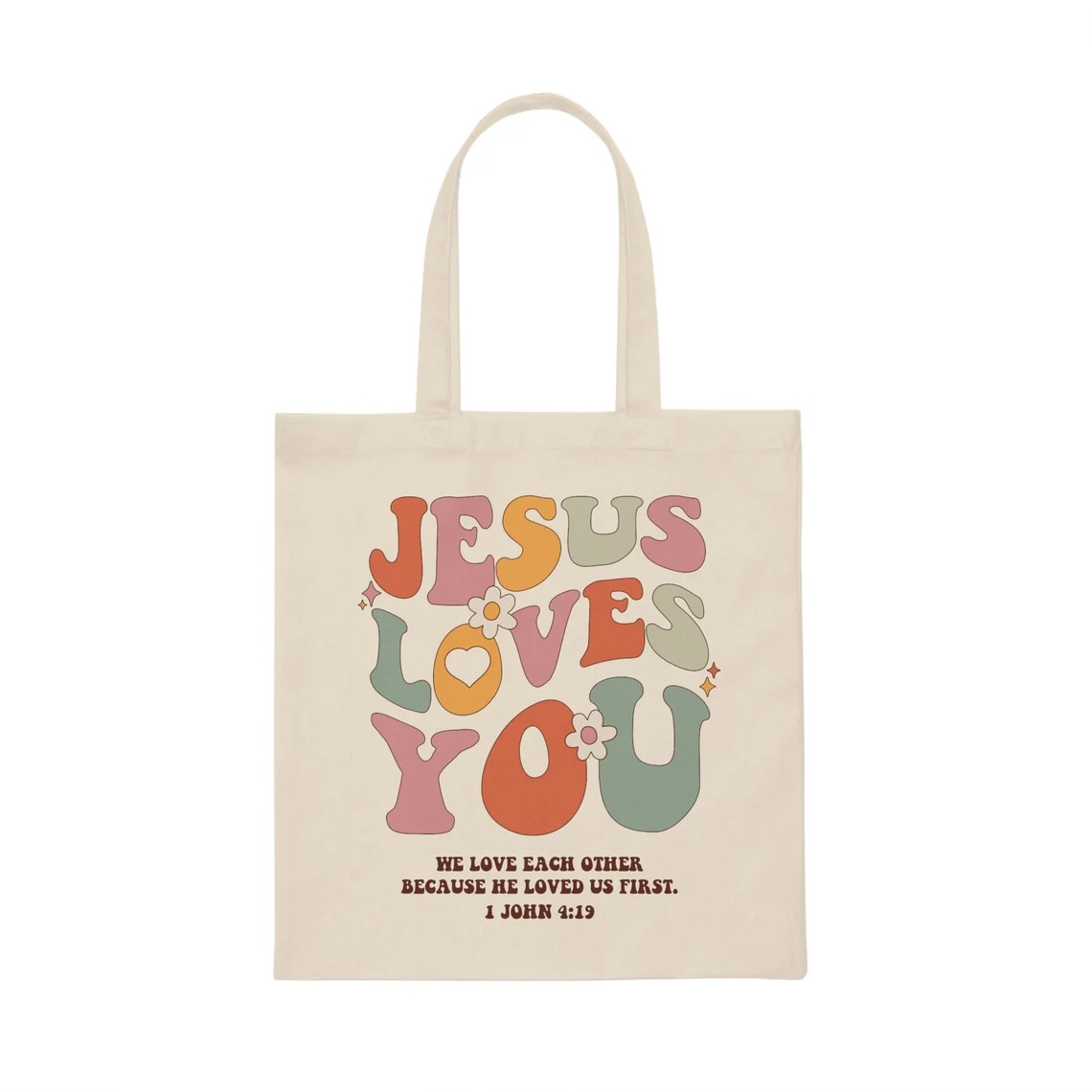 イエスはあなたを愛しています インスピレーションを与えるキャ - Tote Bag Canvas Print のレビューと価格