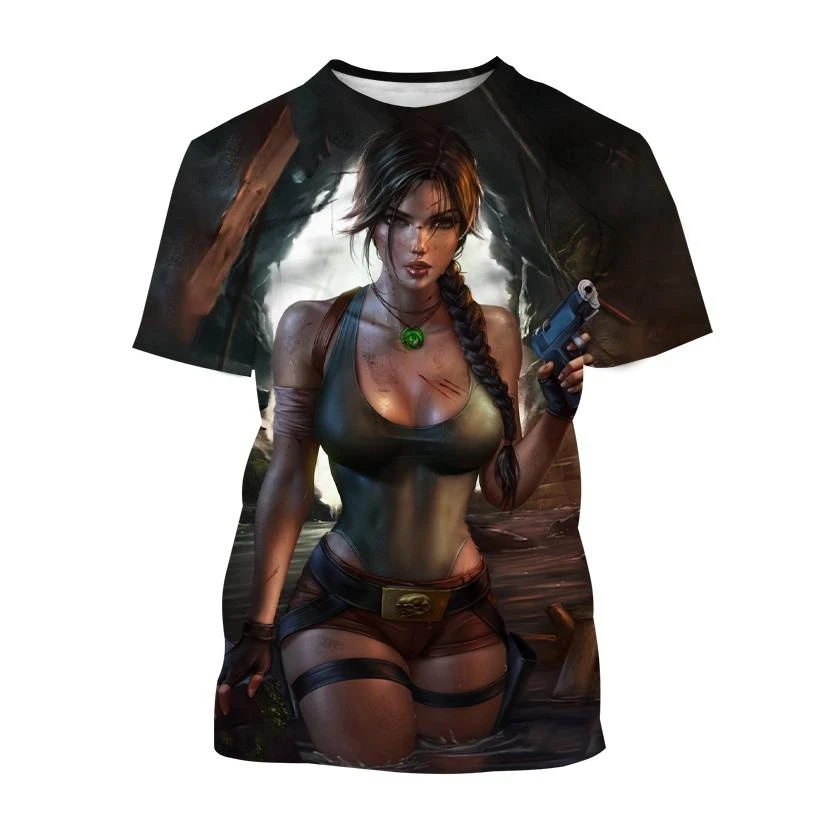 男性 Tシャツクラシックビデオゲームトゥームレイダーグラフィ - Street Fashion Videos のレビューと価格