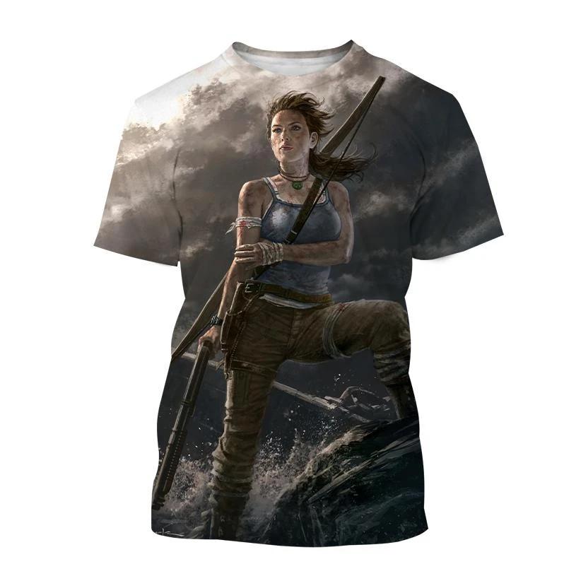 男性 Tシャツクラシックビデオゲームトゥームレイダーグラフィ - Street Fashion Videos のレビューと価格