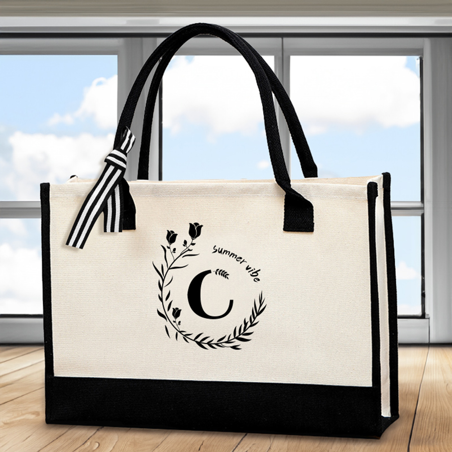 レザーレタープリントトートバッグ、大容量メンズトートバッグ、 - Tote Bag Canvas Print のレビューと価格