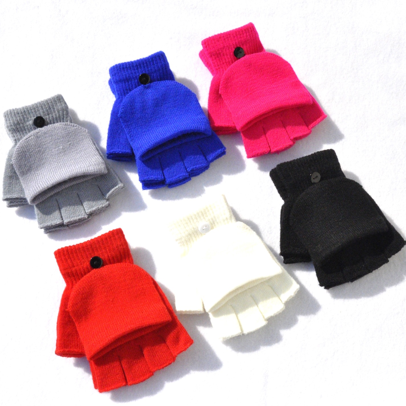 女性と男性のためのハーフフィンガーフリップカバー,冬用のユニ - Street Fashion Gloves のレビューと価格