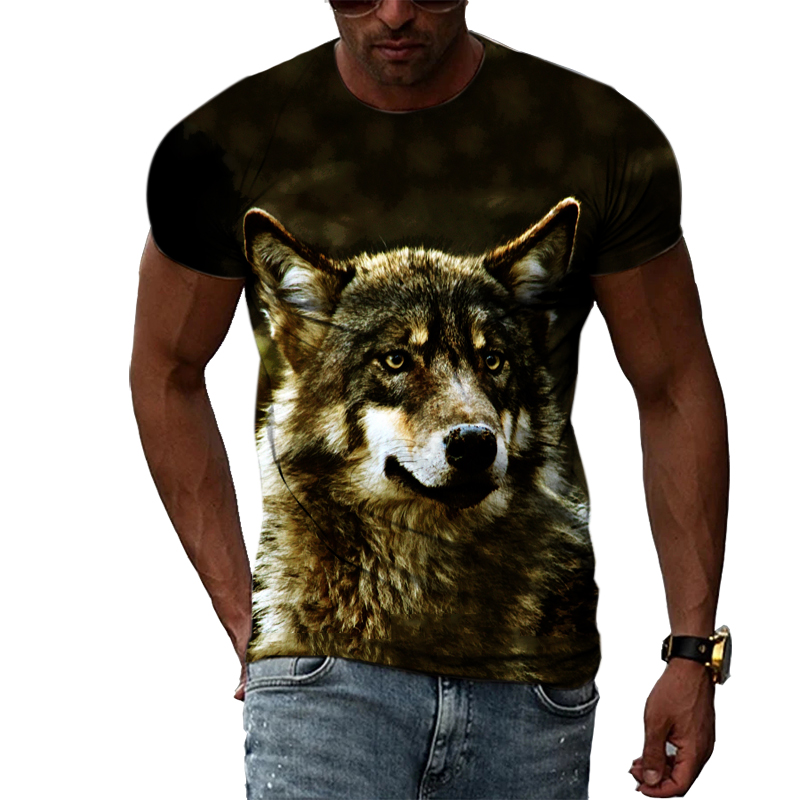 男性用の動物がプリントされたTシャツ,ヒップホップトレンドの - Street Fashion Elements のレビューと価格