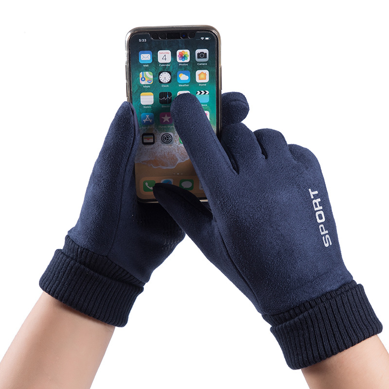 メンズスエードレザーぬいぐるみ,厚手のハーフフィンガータッチ - Street Fashion Gloves のレビューと価格