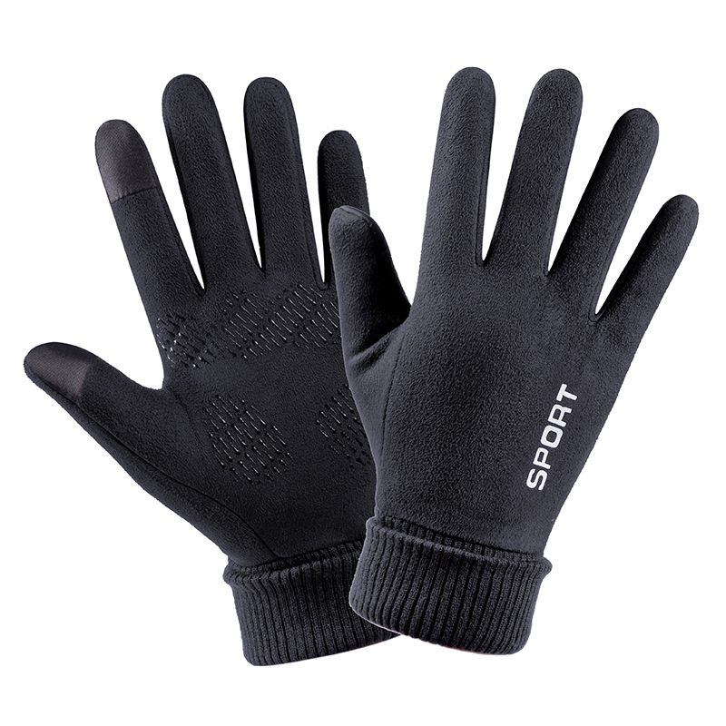 メンズスエードレザーぬいぐるみ,厚手のハーフフィンガータッチ - Street Fashion Gloves のレビューと価格