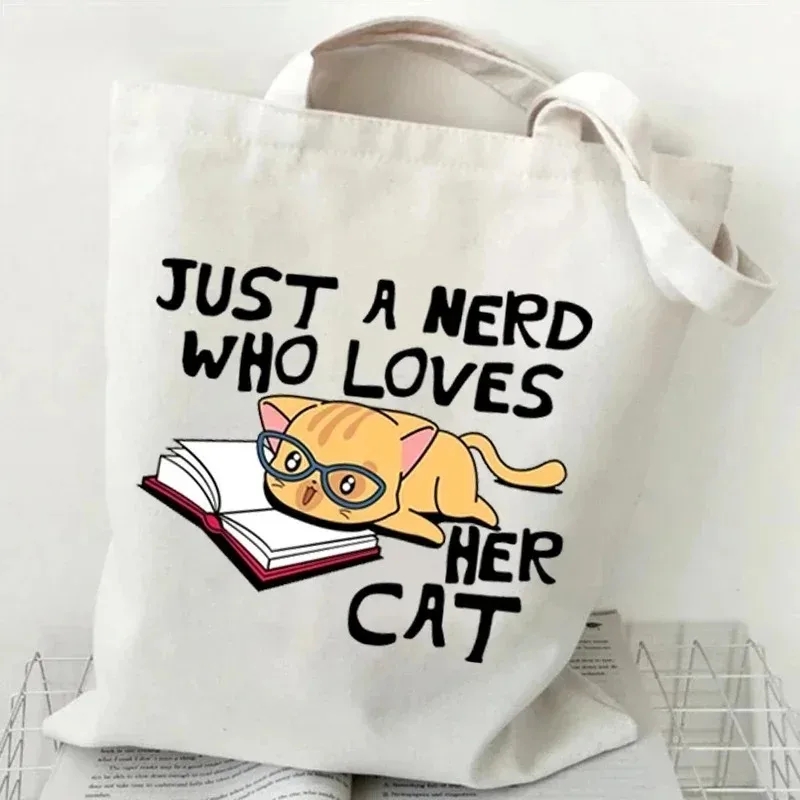 猫と本のキャンバスハンドバッグ レディース かわいい猫のショ - Tote Bag Canvas Print のレビューと価格