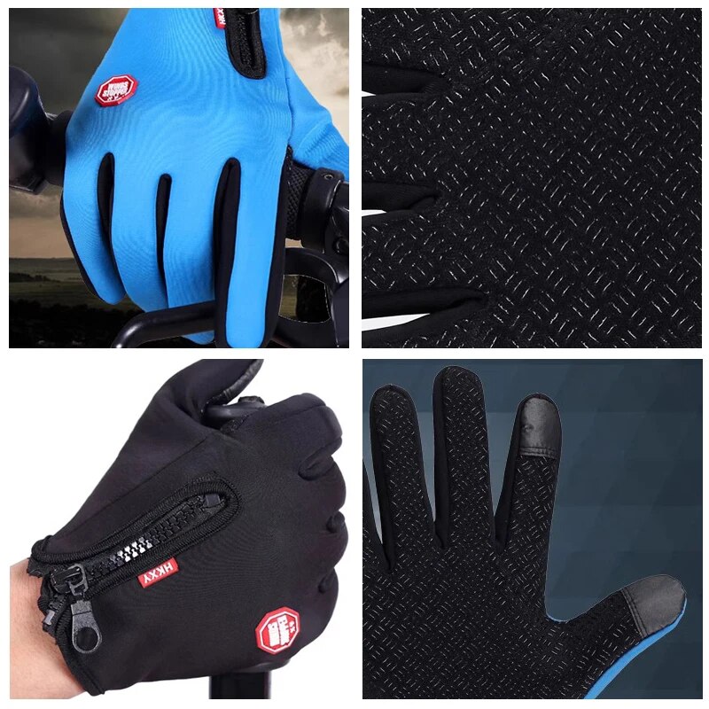 屋外滑り止めサイクリンググローブ、自転車、暖かさ、秋、冬 - Street Fashion Gloves のレビューと価格