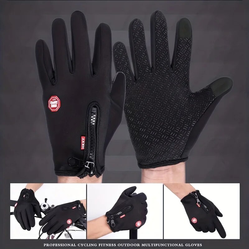屋外滑り止めサイクリンググローブ、自転車、暖かさ、秋、冬 - Street Fashion Gloves のレビューと価格