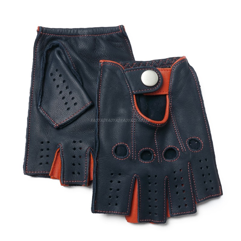 高品質 2026 新しいハーフフェインガー男性本革手袋ヤギ革 - Street Fashion Gloves のレビューと価格