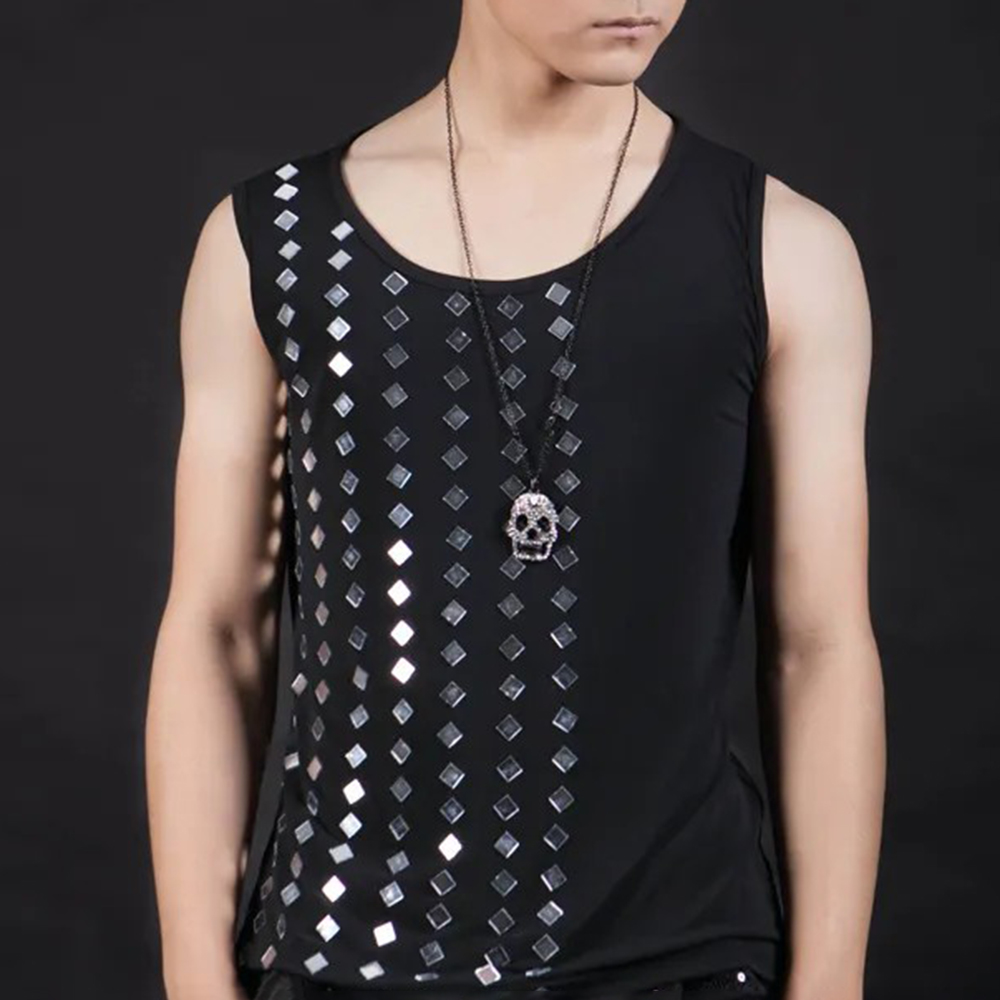2026 夏の新メンズスパンコールノースリーブベストアメリカ - Street Fashion Trends 2026 のレビューと価格