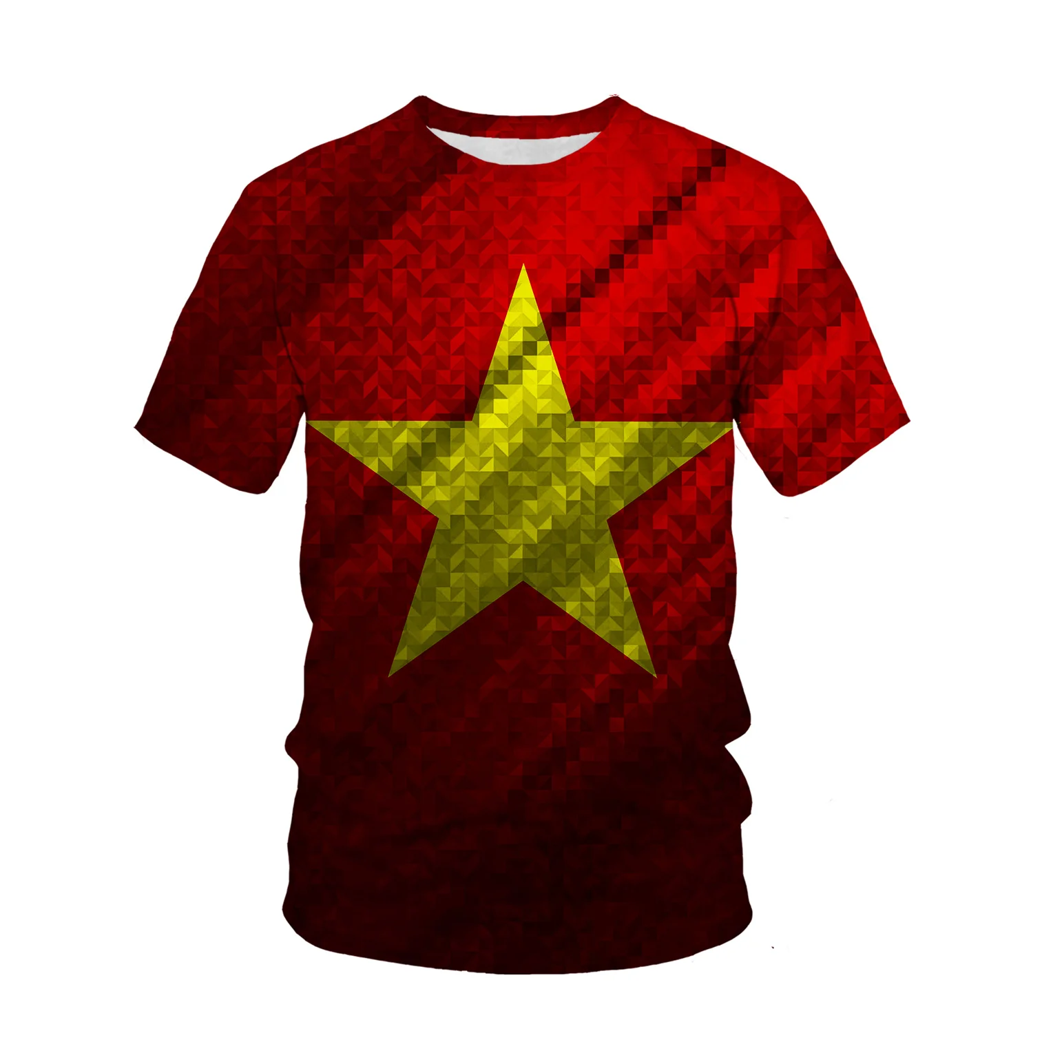 ベトナム国旗パターン 3d プリント Tシャツメンズファッシ - Street Fashion In Vietnam のレビューと価格