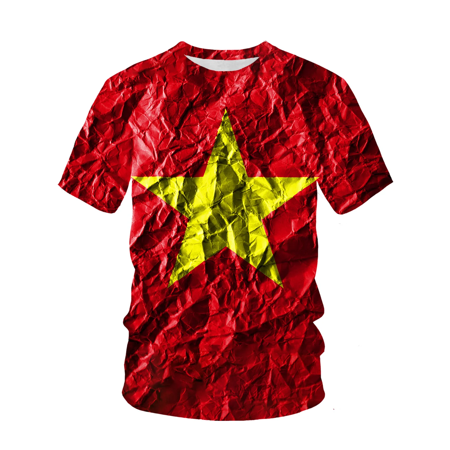 ベトナム国旗パターン 3d プリント Tシャツメンズファッシ - Street Fashion In Vietnam のレビューと価格