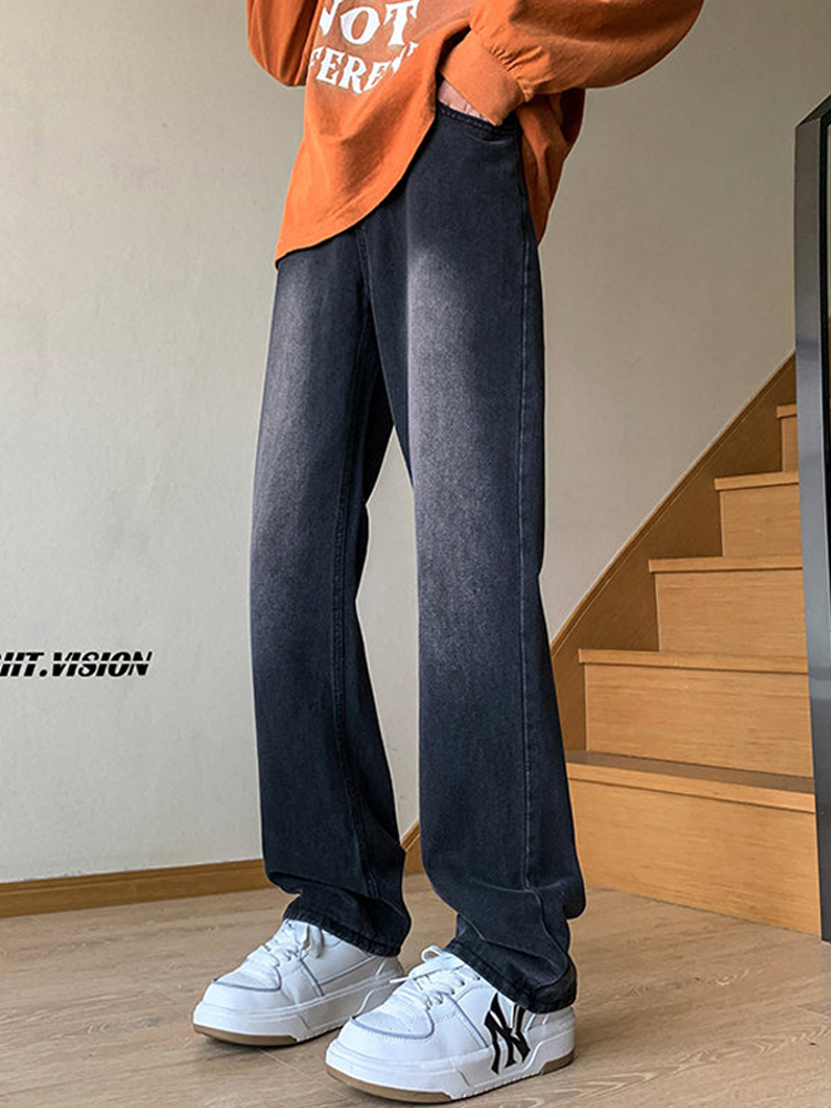 ウォッシュドアメリカンバイブジーンズメンズスリムストレートレ - Street Fashion Vibes のレビューと価格